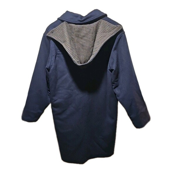 Vintage LL Bean Duffle Coat S905 Wood Toggle Women 6 Wool Houndstooth Lined USA - Picture 3 of 6